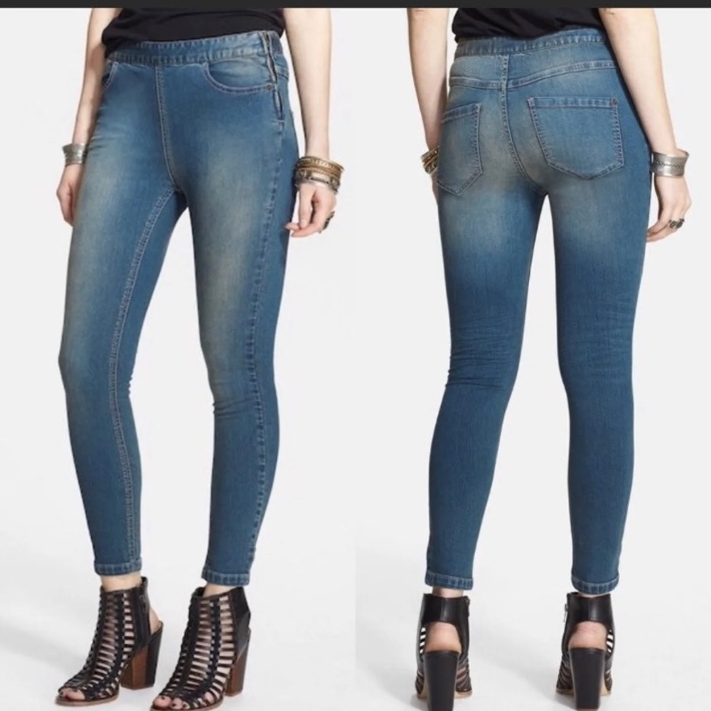 Anthropologie Pilcrc and the Letterpress High-Rise denim jean leggings size 25